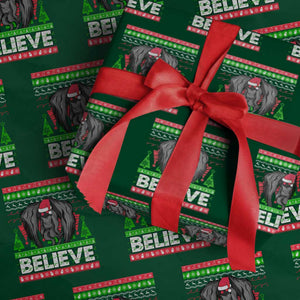 Xmas Mothman Wrapping Paper Roll Believe Cryptmas Cryptid Monster Point Pleasant TS02 Green Print Your Wear