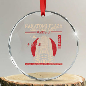 Xmas Nakatomi Plaza Crystal Glass Ornament Xmas Party 1988 Noel Vintage Japanese Style TS11 Transparent Glass 3'' Circle Print Your Wear