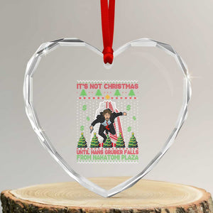 Xmas Nakatomi Plaza Heart Crystal Glass Ornament It's Not Christmas Until Hans Gruber Falls TS09 Transparent Glass 3'' Heart Print Your Wear