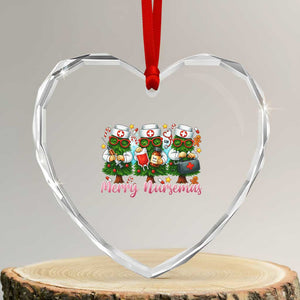 Xmas Nurse Heart Crystal Glass Ornament Funny Merry Nursemas Pine Tree TS12 Transparent Glass 3'' Heart Print Your Wear
