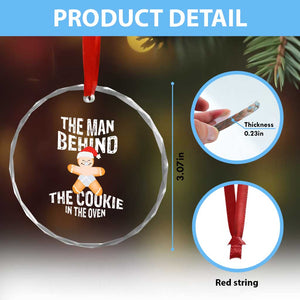 Xmas Pregnancy Crystal Glass Ornament The Man Behind The Cookie In The Oven Gingerbread Baby TS09 Print Your Wear