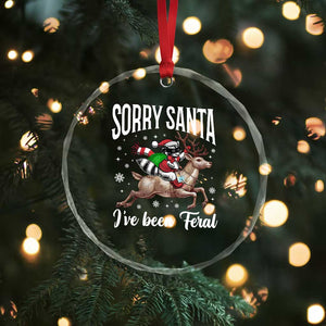 Xmas Raccoon Crystal Glass Ornament Sorry Santa I've Been Feral Funny Weird Xmas Gifts TS10 Print Your Wear