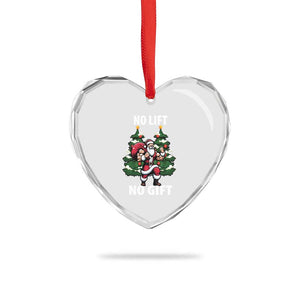 Xmas Santa Gymer Heart Crystal Glass Ornament No Lift No Gift Bodybuilding TS09 Print Your Wear