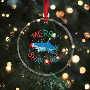 Xmas Shark Crystal Glass Ornament Funny Merry Sharkmas Xmas Gift TS12 Print Your Wear