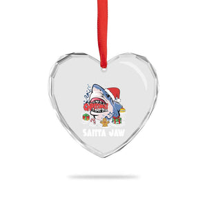 Xmas Shark Santa Jaws Heart Crystal Glass Ornament TS09 Print Your Wear