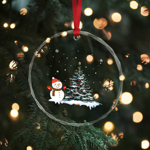 Xmas Snowman Crystal Glass Ornament Funny Snowmen With Christmas Tree TS12 Print Your Wear