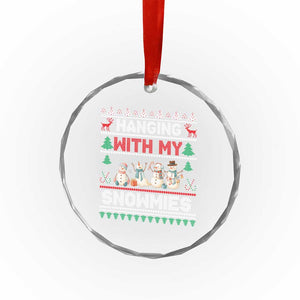 Xmas Snowman Crystal Glass Ornament Hanging With My Snowmies Merry Xmas TS12 Print Your Wear
