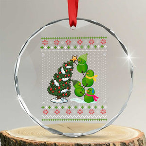 Xmas Snowman Squad Crystal Glass Ornament Funny Holiday Snowmen With Xmas Tree TS12 Transparent Glass 3'' Circle Print Your Wear