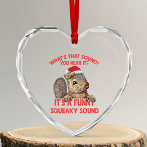 Xmas Squirrel Heart Crystal Glass Ornament It's A Funny Squeaky Sound Xmas Things TS02 Transparent Glass 3'' Heart Print Your Wear