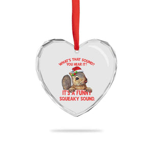 Xmas Squirrel Heart Crystal Glass Ornament It's A Funny Squeaky Sound Xmas Things TS02 Print Your Wear