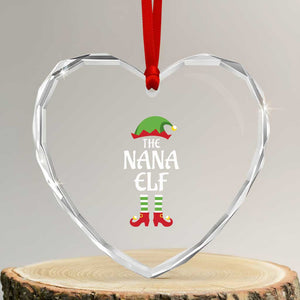 Xmas The Nana Elf Heart Crystal Glass Ornament Funny Grandma Xmas Family Matching TS02 Transparent Glass 3'' Heart Print Your Wear