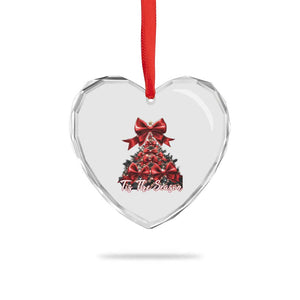Xmas Tree Coquette Tis The Season Heart Crystal Glass Ornament TS09 Print Your Wear