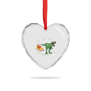 Xmas Tree Rex Fa Ra Rawr Dinosaur Heart Crystal Glass Ornament TS09 Print Your Wear