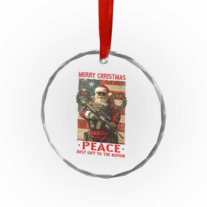Xmas Veteran Crystal Glass Ornament Peace Best Gift To The Nation Santa Army TS09 Print Your Wear