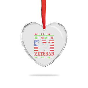 Xmas Veteran Heart Crystal Glass Ornament Soldier America Flag Patriotic TS09 Print Your Wear