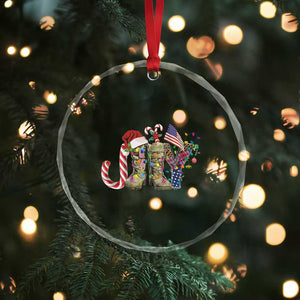 Xmas Veterans Crystal Glass Ornament Joy Candy Cane American Flag TS11 Print Your Wear