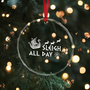 Xmas Viking Crystal Glass Ornament Sleigh All Day Reindeers Longships TS11 Print Your Wear
