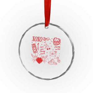 Xoxo Valentines Day Crystal Glass Ornament Love You Cherry Much Vintage Coquette TS11 Print Your Wear