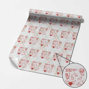 Xoxo Valentines Day Wrapping Paper Roll Love You Cherry Much Vintage Coquette TS11 Christmas Plaid Print Your Wear