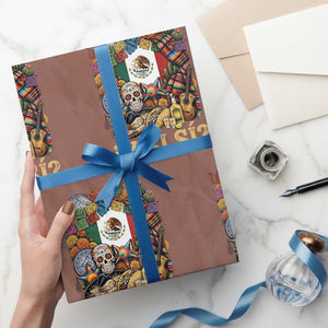 Y Si Si Mexican Flag Fiesta Taco Tequila Sugar Skull Graphic Wrapping Paper Roll What If Mexico Party Culture Performance TS02 Mocha Print Your Wear
