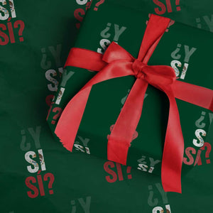 Y Si Si Vintage Mexican Flag Wrapping Paper Roll What If Spanish Slang Mexico Soccer Football Fans TS02 Green Print Your Wear