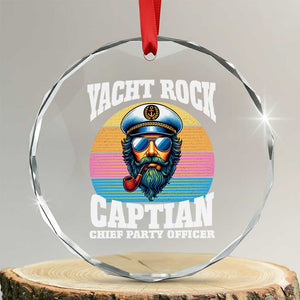 Yacht Rock Captain Crystal Glass Ornament Funny Boating Party Music TS14 Transparent Glass 3'' Circle Print Your Wear