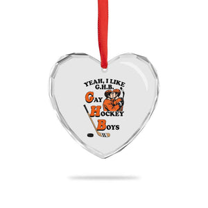 Yeah I Like GHB Gay Hockey Boys Heart Crystal Glass Ornament LGBTQ Pride Hockey Fan TS02 Print Your Wear