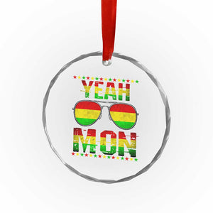 Yeah Mon Jamaican Pride Crystal Glass Ornament Jamaican Vacation Jamaica Reggae Sunglasses TS10 Print Your Wear