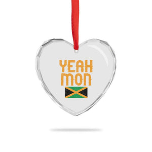 Yeah Mon Jamaican Pride Heart Crystal Glass Ornament Jamaican Vacation Jamaica Reggae Roots TS10 Print Your Wear
