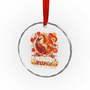 Year of The Fire Horse Crystal Glass Ornament Funny Chinese Zodiac Lunar New Year 2026 TS11 Print Your Wear