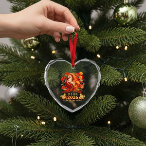 Year of The Fire Horse Heart Crystal Glass Ornament Funny Chinese Zodiac Lunar New Year 2026 TS11 Print Your Wear