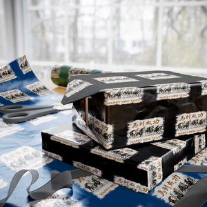 Year of The Horse 2026 Wrapping Paper Roll Happy New Year Gallop Of The 8 Horses TS11 Black Print Your Wear