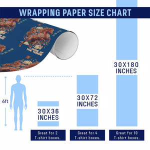 Year of the Horse Chinese New Year Wrapping Paper Roll Floral Zodiac Horse Lunar Festival TS02 Print Your Wear