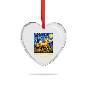 Year of the Horse Starry Night Inspired Graphic Heart Crystal Glass Ornament Golden Horse Chinese Zodiac Art TS02 Print Your Wear