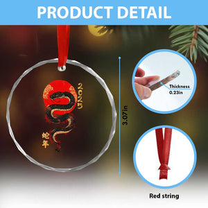 Year Of The Snake 2025 Crystal Glass Ornament Lunar New Year Chinese Snake TS09 Print Your Wear