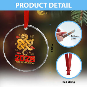 Year Of The Snake 2025 Crystal Glass Ornament Lunar New Year Chinese Traditional TS09 Print Your Wear