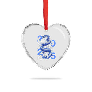 Year Of The Snake 2025 Heart Crystal Glass Ornament Chinese New Year Blue Snake TS09 Print Your Wear