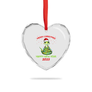 Year Of The Snake 2025 Heart Crystal Glass Ornament Merry Xmas And Happy New Year Cute Snake TS09 Print Your Wear