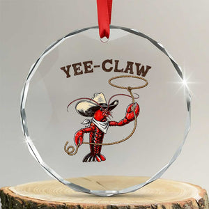 Yee Claw Crystal Glass Ornament Funny Crawfish Cajun Seafood Festival TS12 Transparent Glass 3'' Circle Print Your Wear