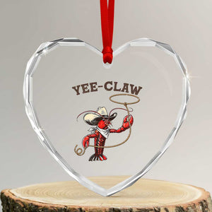Yee Claw Heart Crystal Glass Ornament Funny Crawfish Cajun Seafood Festival TS12 Transparent Glass 3'' Heart Print Your Wear