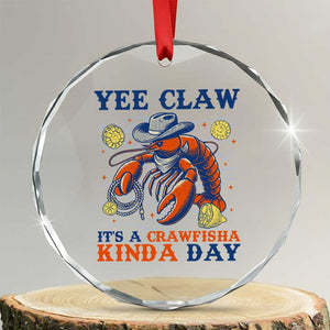 Yee Claw Lobster Crystal Glass Ornament It's a Crawfish Kinda Day Summer Beach Vaction Gift TS14 Transparent Glass 3'' Circle Print Your Wear