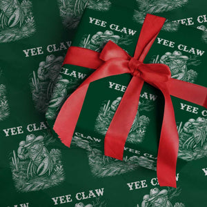 Yee Claw Lobster Wrapping Paper Roll Funny Crawfish Western Meme TS14 Green Print Your Wear
