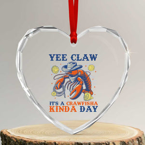 Yee Claw Lobster Heart Crystal Glass Ornament It's a Crawfish Kinda Day Summer Beach Vaction Gift TS14 Transparent Glass 3'' Heart Print Your Wear