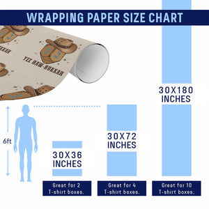 Yee Haw Nukkah Wrapping Paper Roll Funny Cowboy Hanukkah TS14 Print Your Wear