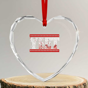 Yeet Funny Wrestling Slang Quote Tribal Art Blood Splatter Heart Crystal Glass Ornament TS11 Transparent Glass 3'' Heart Print Your Wear