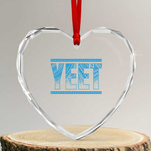 Yeet Funny Wrestling Slang Quote Tribal Art Heart Crystal Glass Ornament TS11 Transparent Glass 3'' Heart Print Your Wear