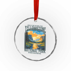 Yellowstone National Park Crystal Glass Ornament Worlds First NP Retro Vintage Graphic TS02 Print Your Wear