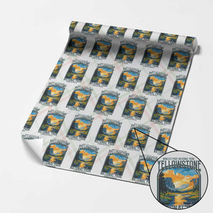 Yellowstone National Park Wrapping Paper Roll Worlds First NP Retro Vintage Graphic TS02 Christmas Plaid Print Your Wear