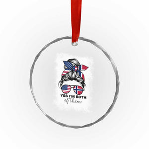 Yes I'm Both of Them Half Norwegian American Crystal Glass Ornament TS14 Print Your Wear