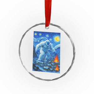 Yeti Cryptid Christmas Crystal Glass Ornament Winter Monster Starry Night Xmas TS14 Print Your Wear
